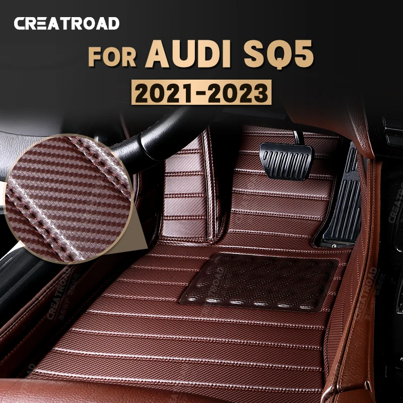 

Custom Carbon Fibre style Floor Mats For Audi SQ5 2021 2022 2023 Foot Carpet Cover Automobile Interior Accessories