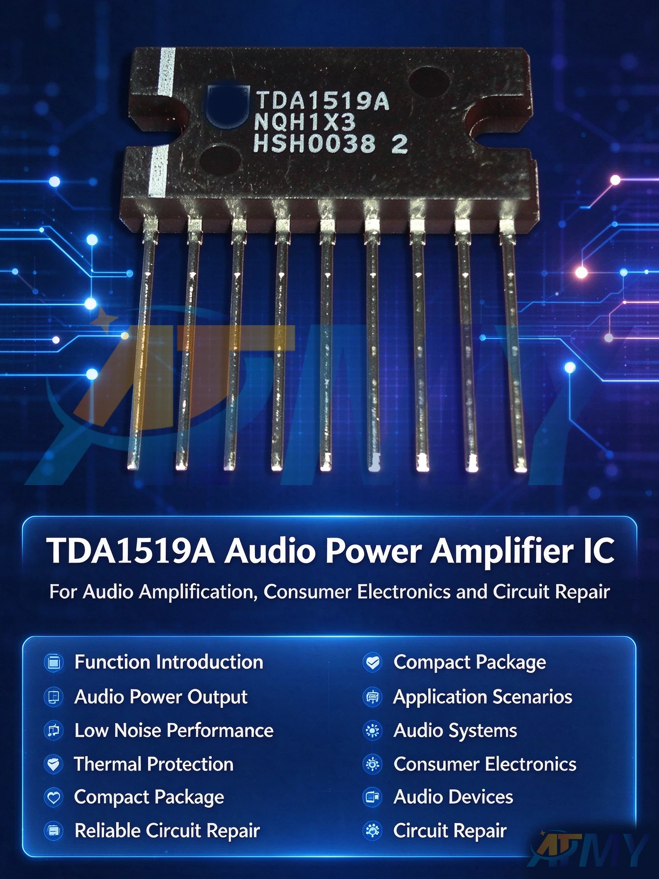 2piece TDA1519A ZIP9 Pin Original Audio Amplifier Sound Chip
