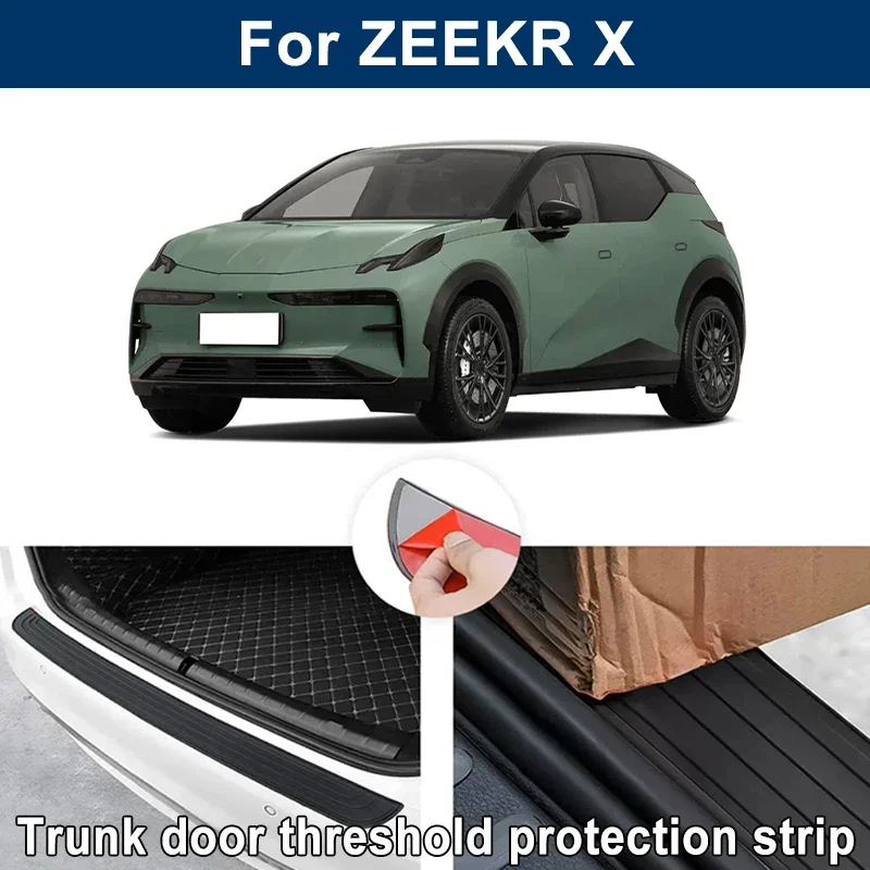 Car Trunk Sill Anti-scratch Guard Strip For ZEEKR X - Rear Bumper Rubber Protector Decorative Cover Sticker