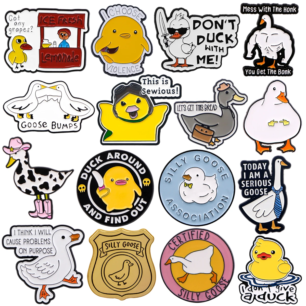 

Silly Goose Enamel Pin Funny Duck Badges on Backpack Brooches For Women Lapel Pin Quotes Jewelry Cosplay Accessories Party Gifts