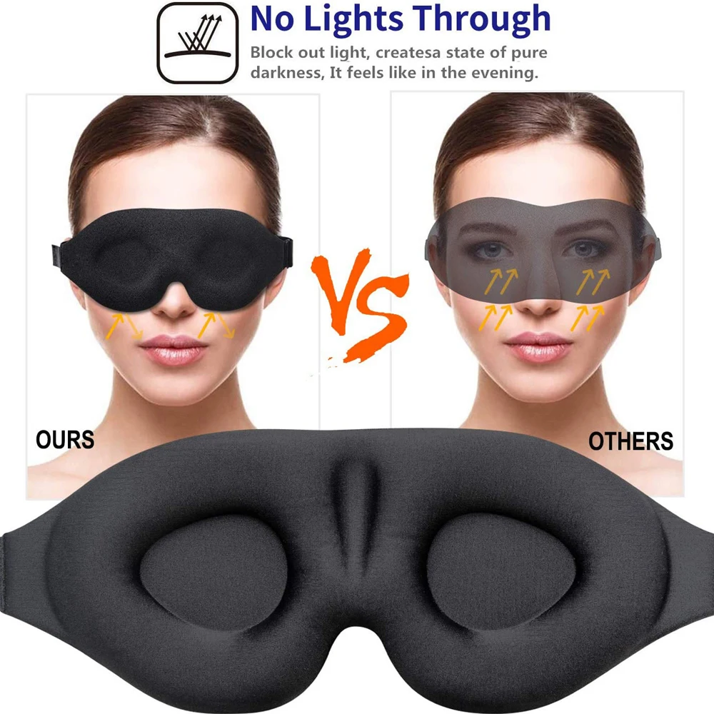 Sleep Mask 100% Light Blocking 3D Sleeping Eye Mask Soft Breathable Eye Cover for Women Men Relaxing Zero Pressure Blindfold