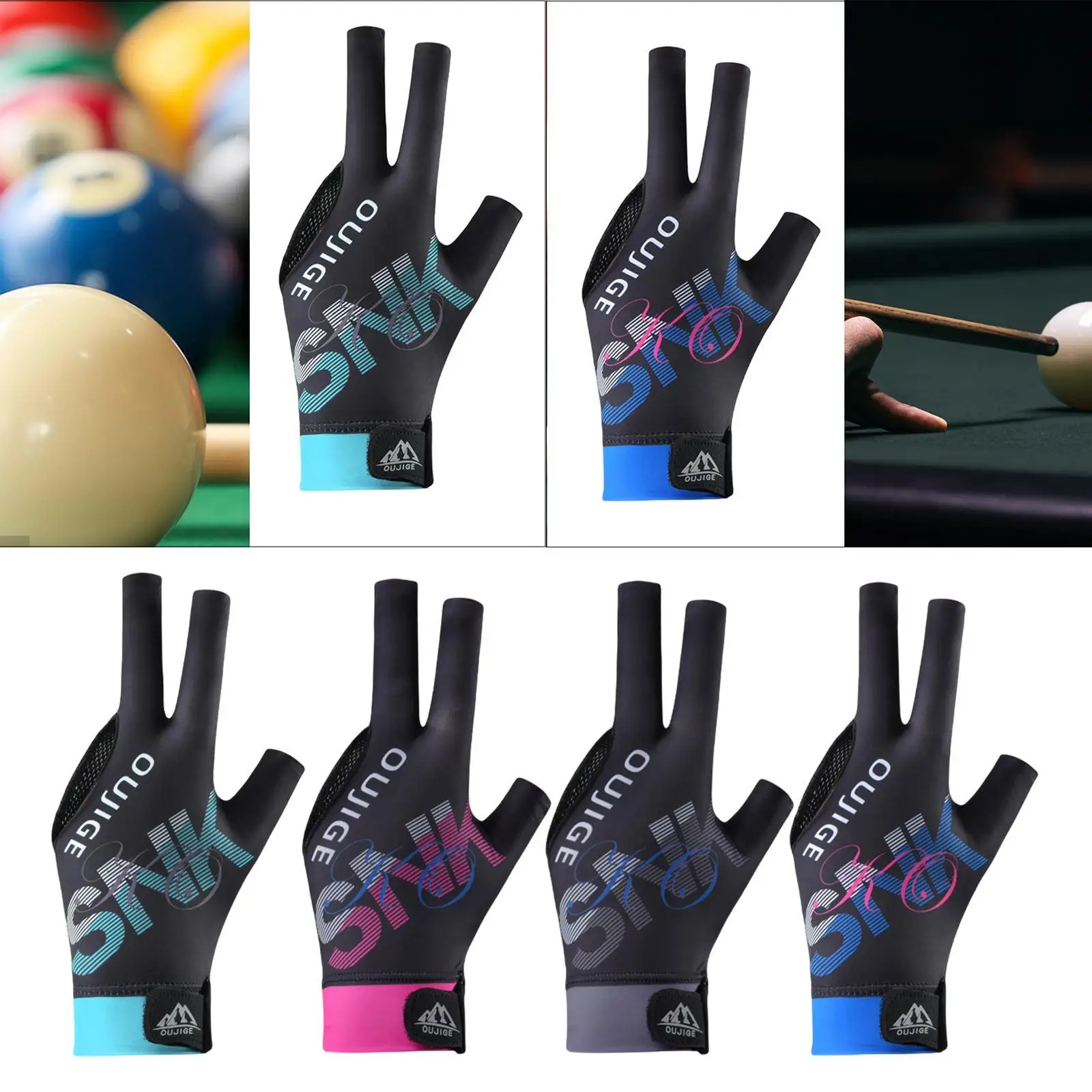 3 Finger Billiard Glove Snooker Accessories Mitt Anti Skid Pool Cue Glove