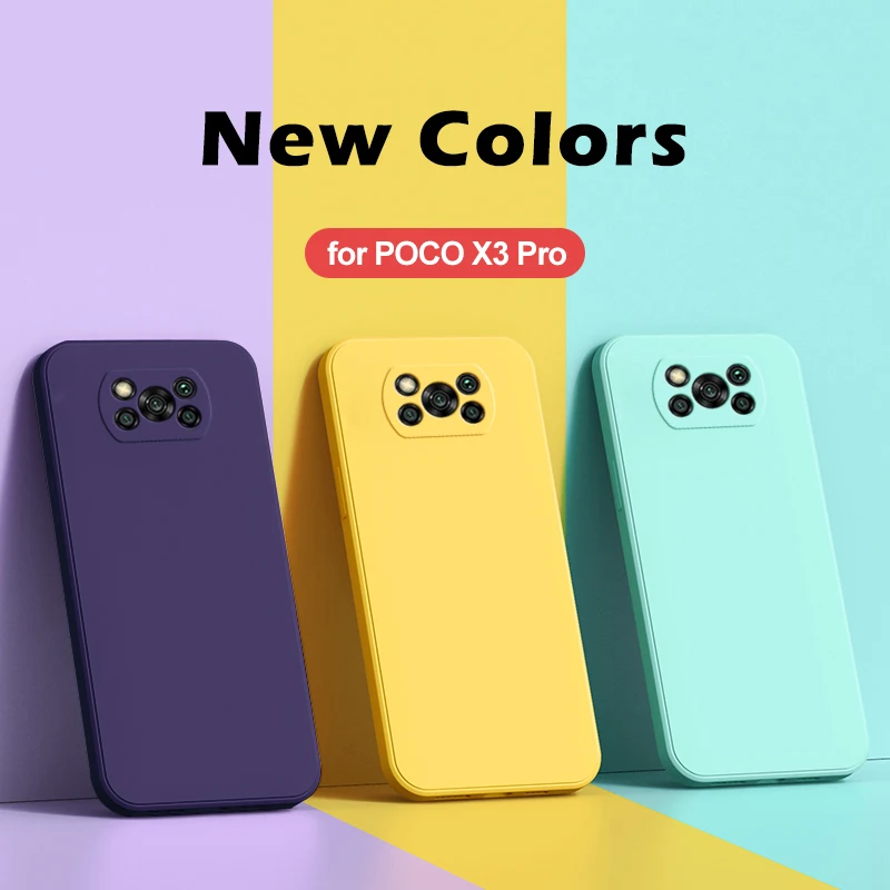 Poco F5 X3 Pro Case Square Liquid Silicone Camera Lens Protector Phone Cases For Xiaomi Poco X5 X3 X 3 F5 Pocox3 Pro Soft Cover