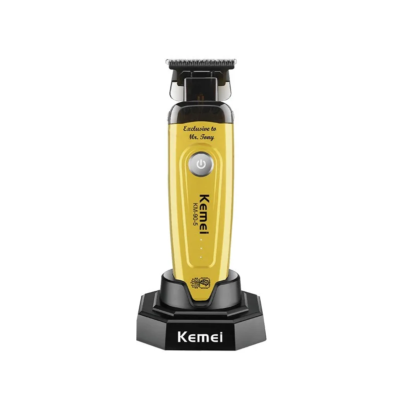Kemei 90-5 Electric Hair Beard Trimmer for Men 7500 RPM Zero Gap Clipper DLC Blade Cordless Barber Finish Hair Cutting Machine