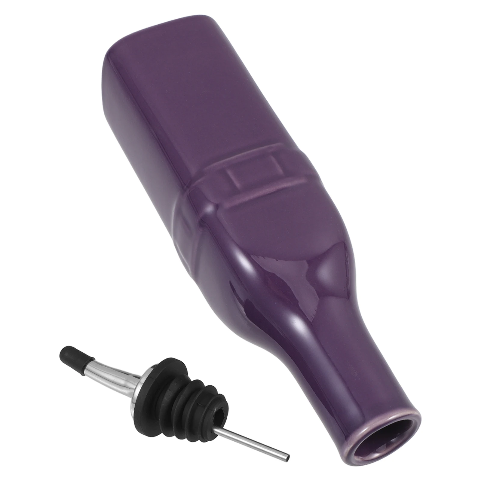 

Purple Ceramic Oil Dispenser Bottle 500Ml Japanese Style Vinegar and Sauce Container for Kitchen Condiments Storage Liquid