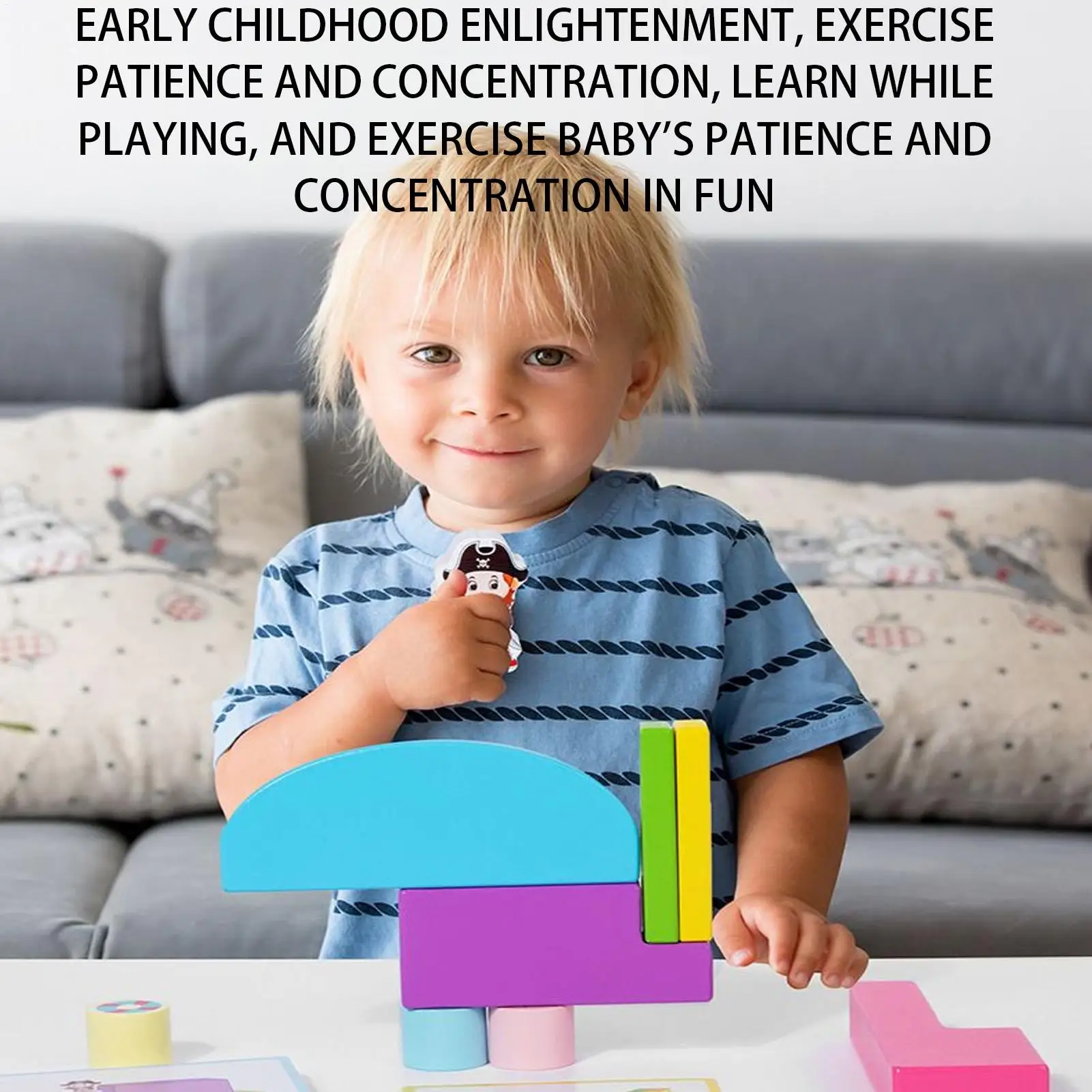 Bloques de construcción de juguete, juego de bloques de rompecabezas de equilibrio de madera, cubo de construcción sensorial educativo, juguete para adolescentes, niños y niñas