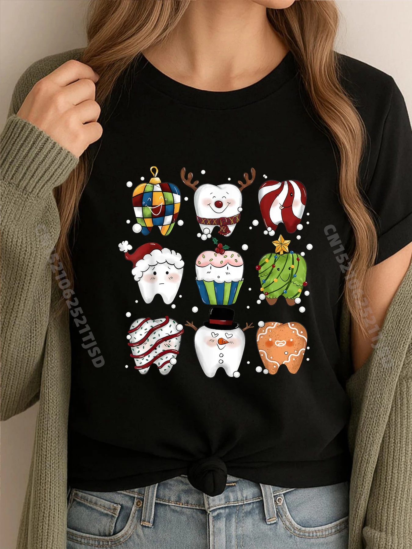 

Забавные футболки Dental Squad Tooth Christmas Xmas Dental Assistant, большие и высокие футболки, женская одежда, мужские футболки, креативные
