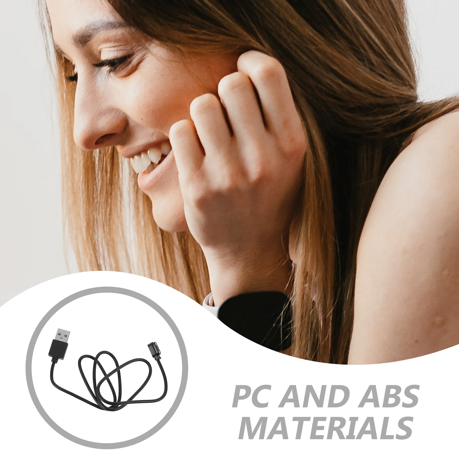 สายชาร์จ 2 ชิ้นสำหรับสมาร์ทวอทช์ 2.5-8 มม. สายชาร์จ USB แบบแม่เหล็กที่ใช้ร่วมกันได้กับนาฬิกา สายชาร์จเร็ว ทนทาน