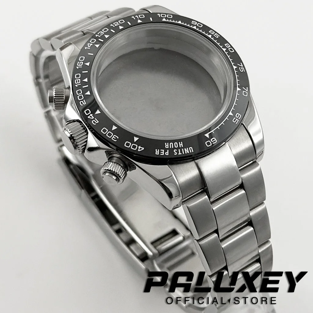 VK63 ساعة حافظة ساعة اكسسوارات الفولاذ المقاوم للصدأ الياقوت كريستال مقاوم للماء حافظة VK63A VK64 حركة دايتونا مع سوار