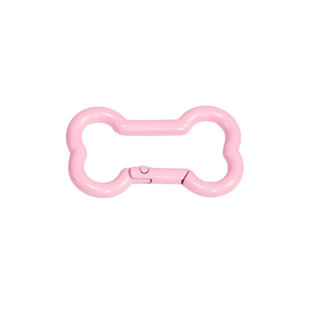 Painted Colored Spring Buckle Bone Shaped Metal Keychain Hook