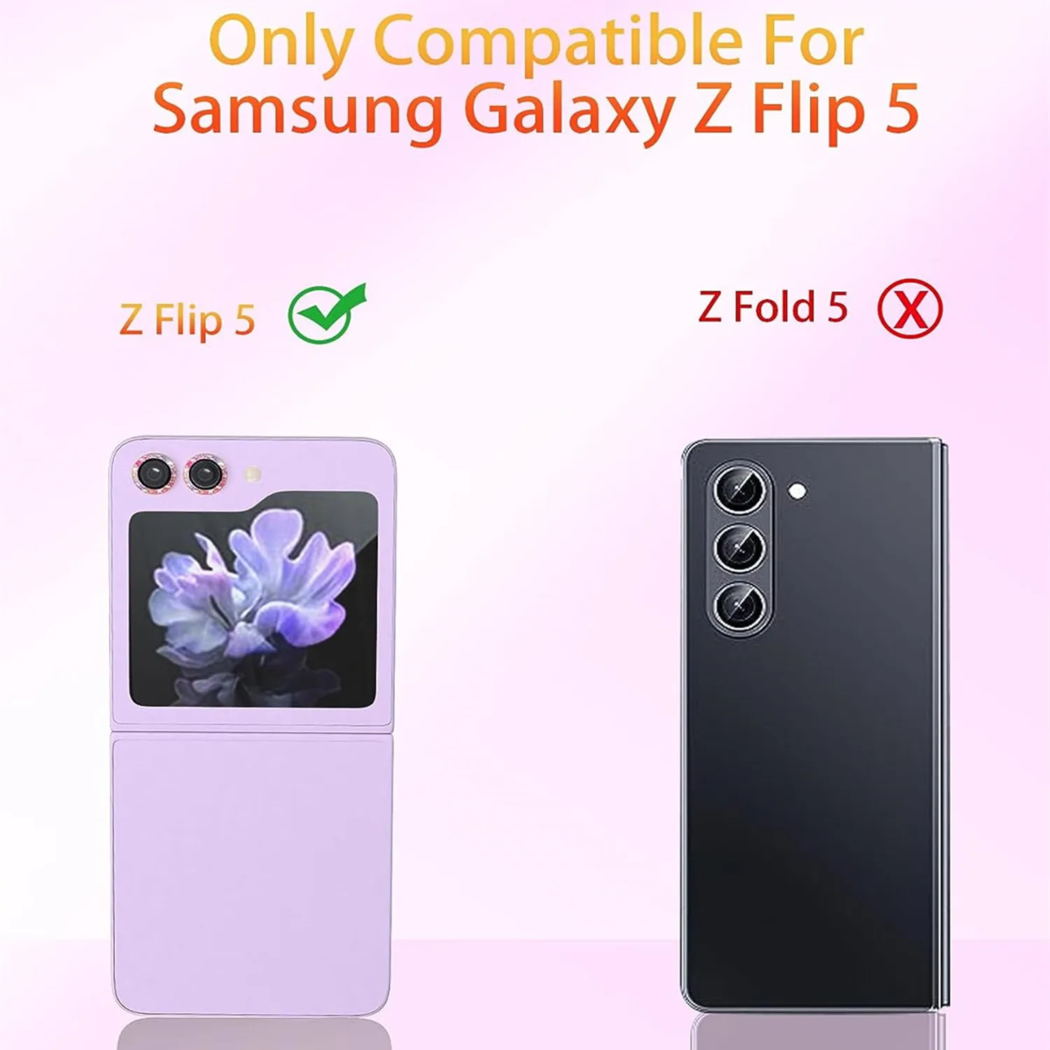 Für Samsung Galaxy Z Flip 8/Flip7/Flip6 Flip5 Glitzer-Metall-Diamant-Legierung Kameraobjektiv-Ringkappe HD-Glas-Schutz Bling Locator – Detail 14