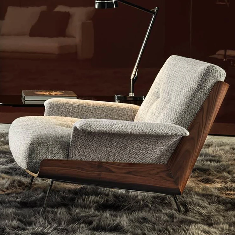 Handmade Contemporary Living Room Armchair Scandinavian Style Designer Luxury Furniture Wooden Chair Muebles Para El Hogar - Image 2