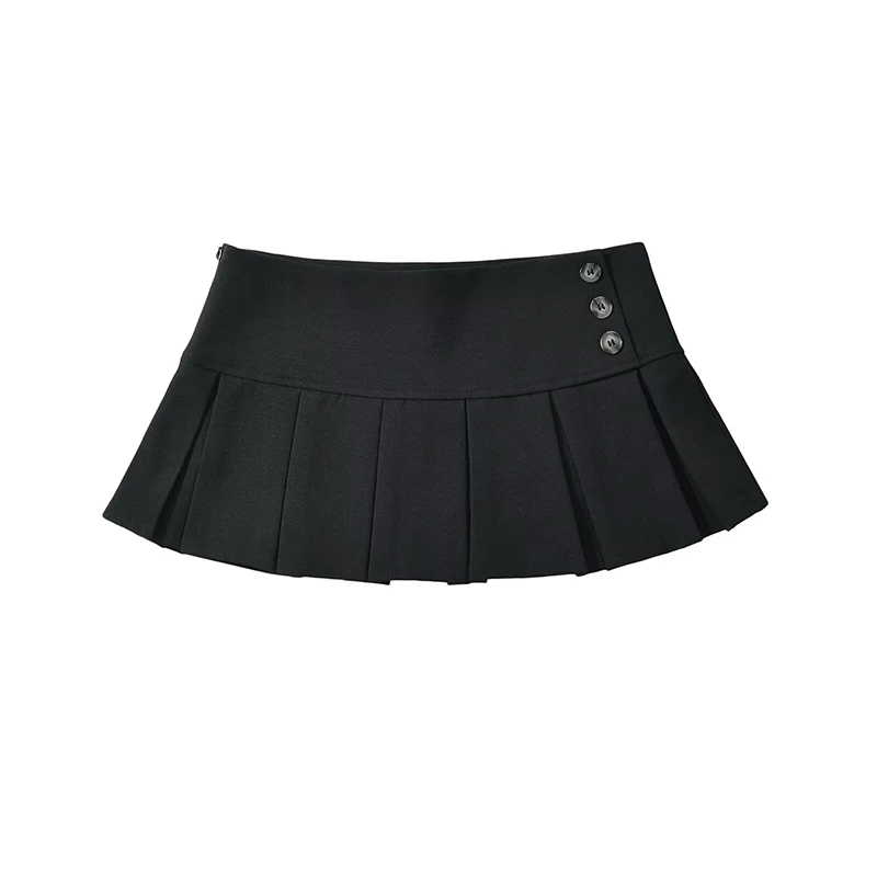 American Retro Pleated Mini Skirt Women Sexy Low Waist Summer Skirts Cool Girl Y2K saia