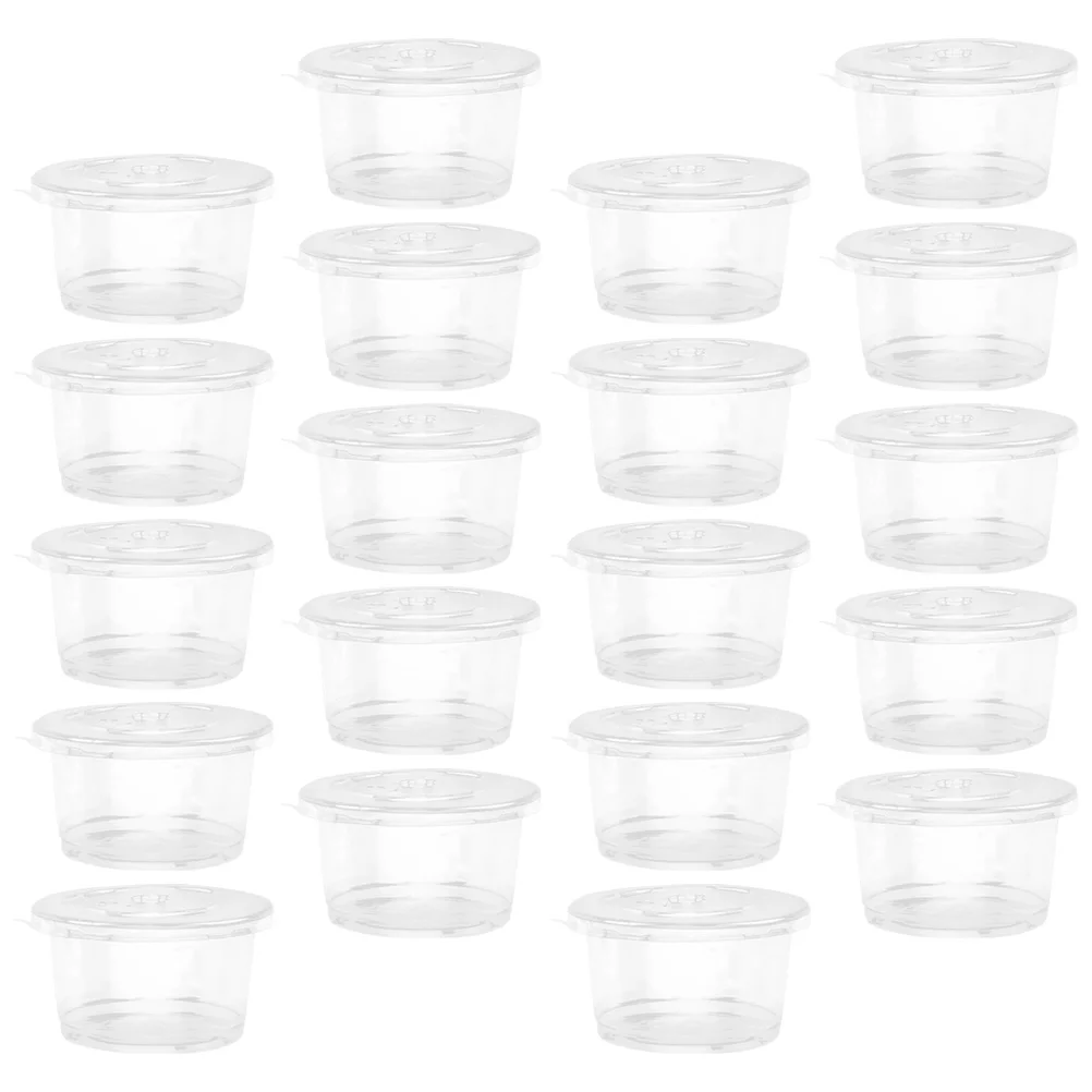 

50 Pcs Plastic Bowl Pudding Cups Cream Dessert for Store Desserts Ice with Lids