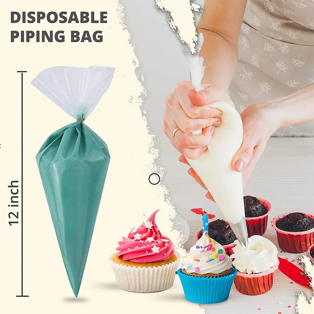 100/50/20pcs Disposable Piping Bag Pastry s Icing Fondant Cake Cream  for Decorating Pastries Cakes Baking Tools