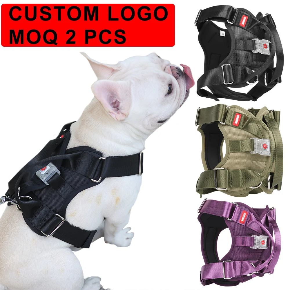 Pet Dog  Adjustable Harness with Led Flash Plug Buckle Glowing Chest Straps for  Small Mediume Large Dog Harness(Black,L)