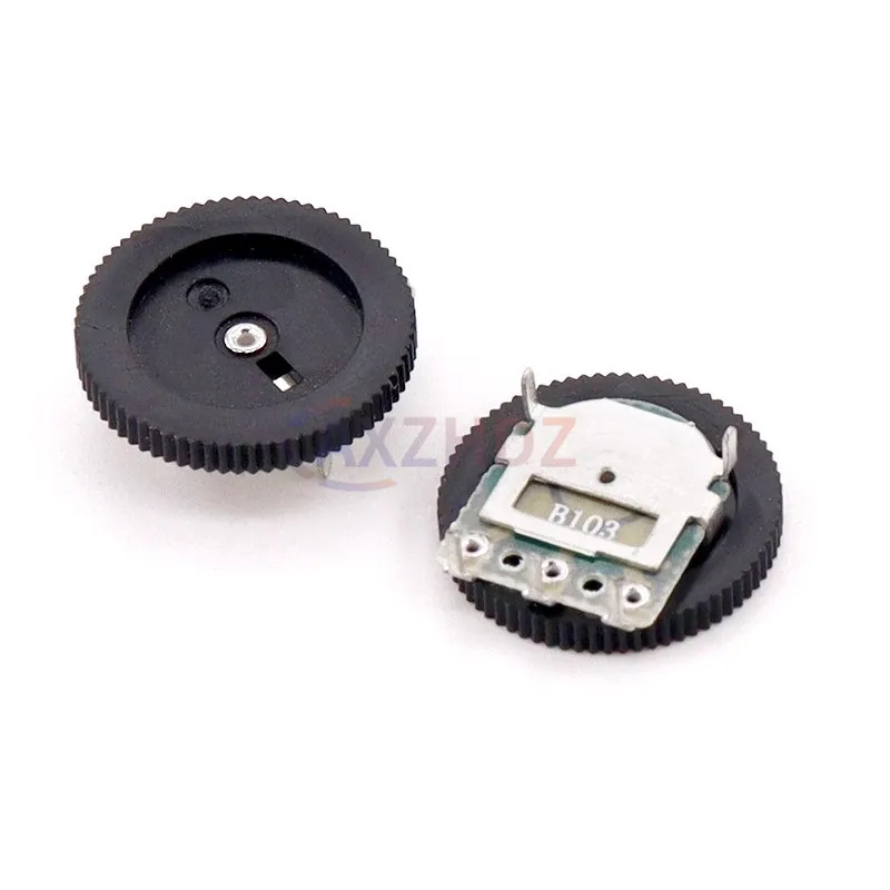 10pcs Single Double Gear Tuning Potentiometer B102 B103 B203 B503 B1K B10K B20K B50K 3Pin 5Pin 16*2mm Dial Potentiometer