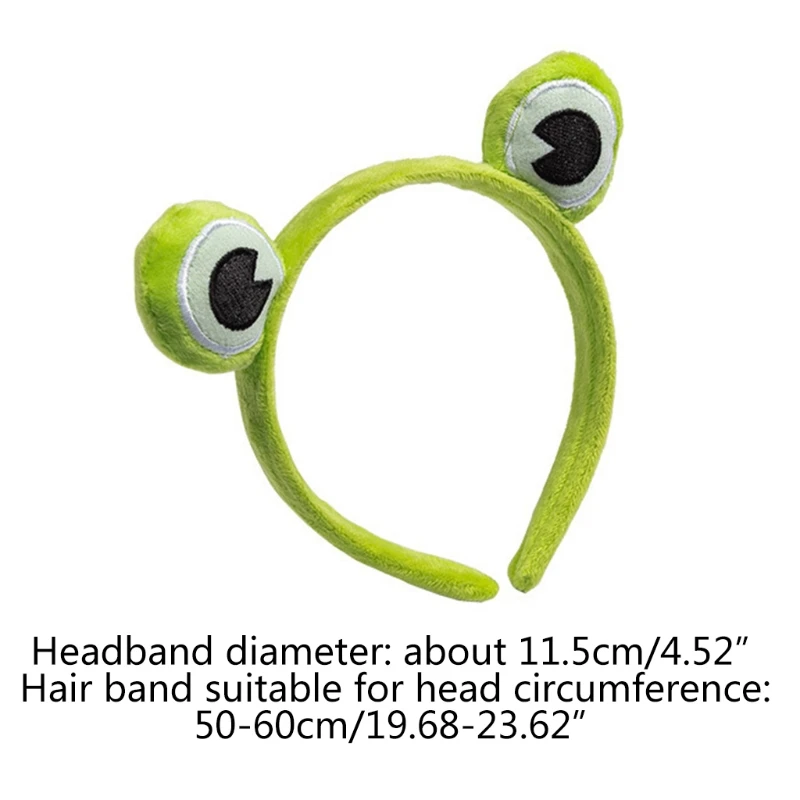 Wash Face Makeup Headband Cute for FROG Eyes Elastic Hair Hoop Plush Wrapped Ban