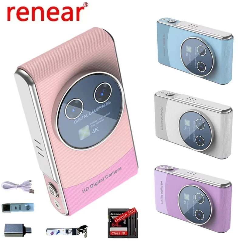 

4K HD Digital Camera Rechargeable Cameras Autofocus Camera 18x Vlogging Video 3 inch Screen Portable Travel Selfie Camera
