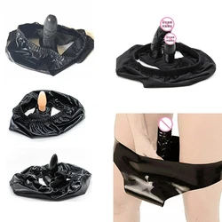 Dildo Chastity Fabric Panties Belt Penis Removable Plug Elastic Underwear With Anal Vagina Silicone Plug BDSM Bondage Sex Toys