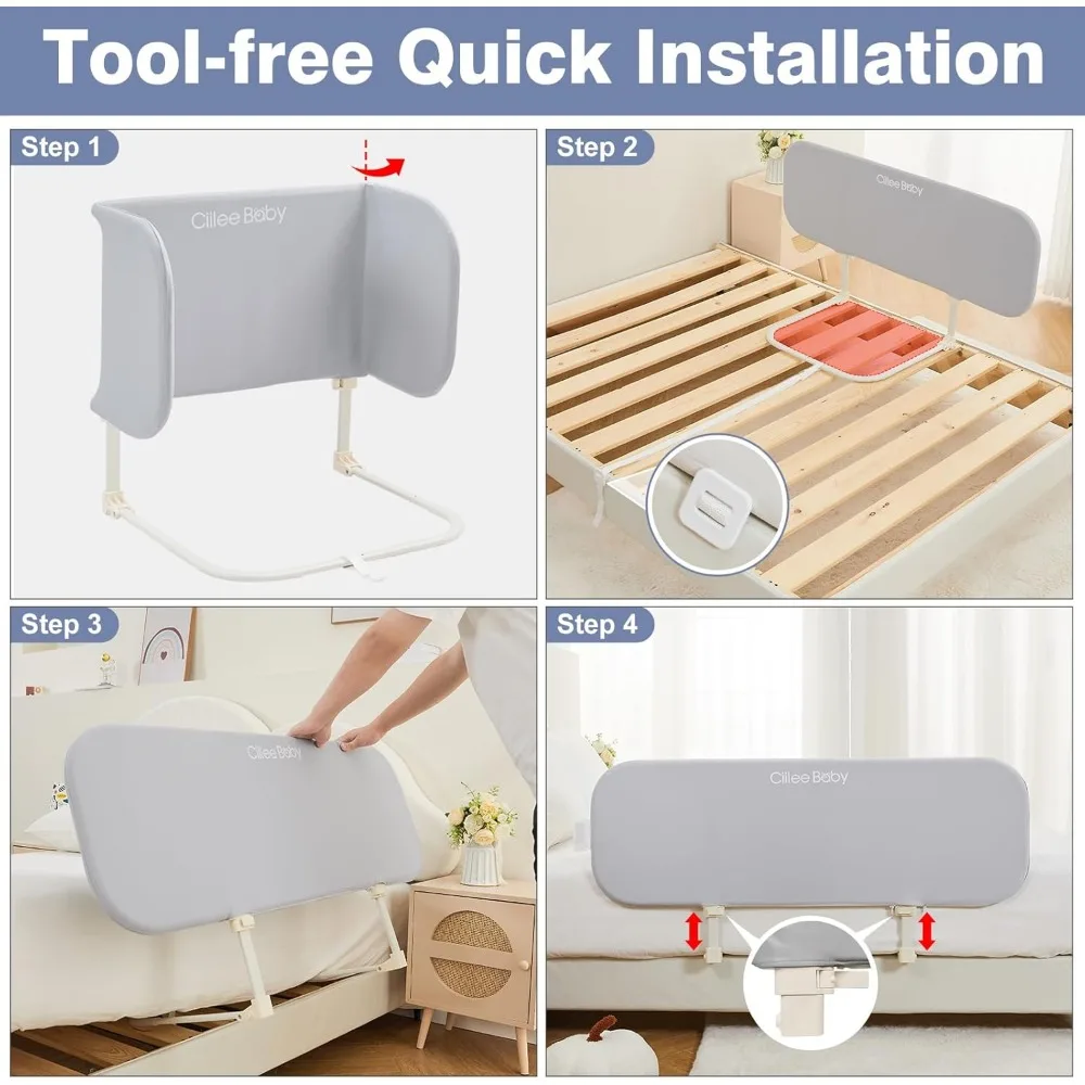 Ciilee سرير بيبي السكك الحديدية للأطفال الصغار المحمولة السفر سرير أطفال الحرس القضبان لسرير كوين طوي الأطفال درابزين جانبي ل التوأم Be #6