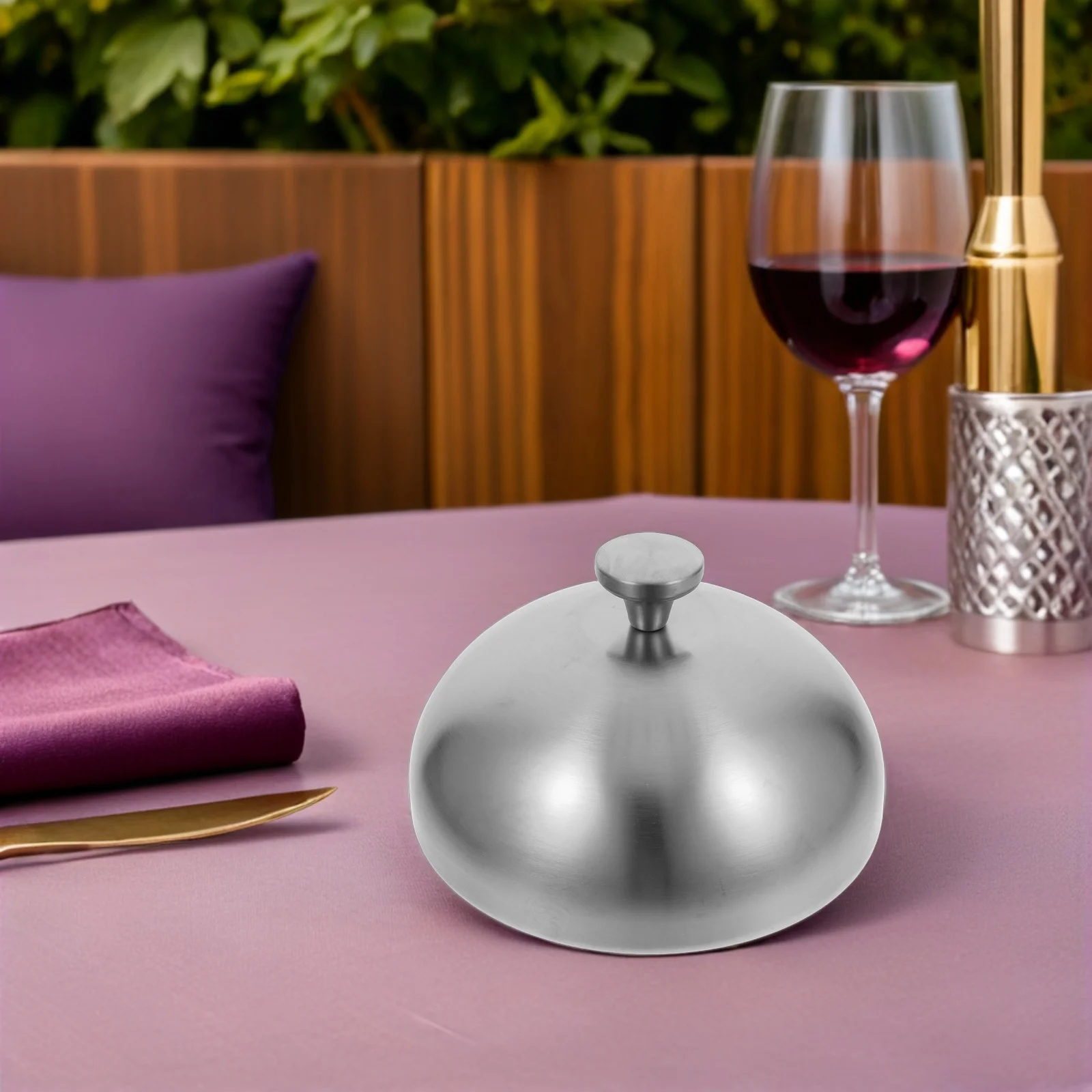 

17Cm Stainless Steel Food Dome Cover Silver Round Grill Lid for Cheese Melting Butter Warming Steak Basting Burgers Sandwiches