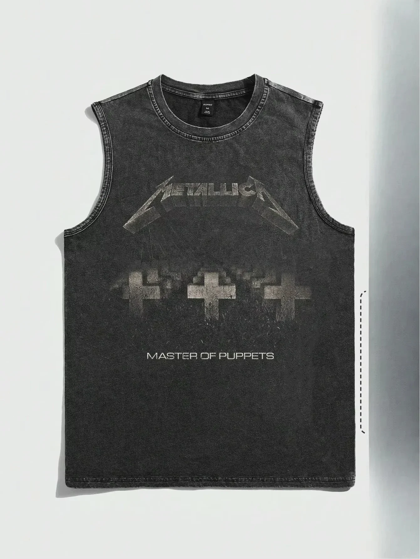 Amerikanische Rockband Bedrucktes Vintage-Washed Sport-Tanktop aus Baumwolle, Ärmelloses Herren-T-Shirt, Hip-Hop Fitness-Bekleidung, Sommer 2026 – Detail 16