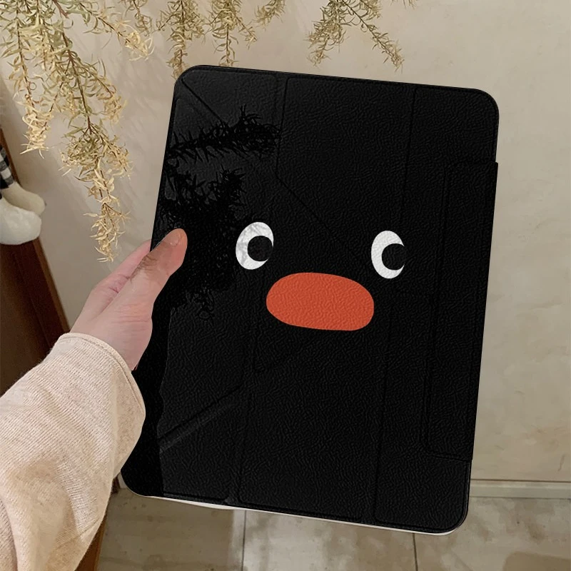 Cute Penguin Magnetic Buckle 720° Magnetic Ring Tablet Case for IPad Pro12.9 13 M4 M5 Case 8.3 9.7 10.2 7th-11th Air8