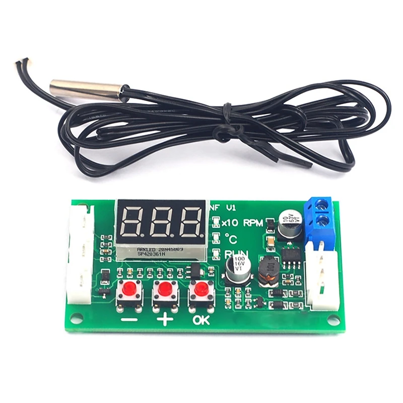 DC12-48V Digital Four-Wire PWM Fan Temperature Controller Module 5A