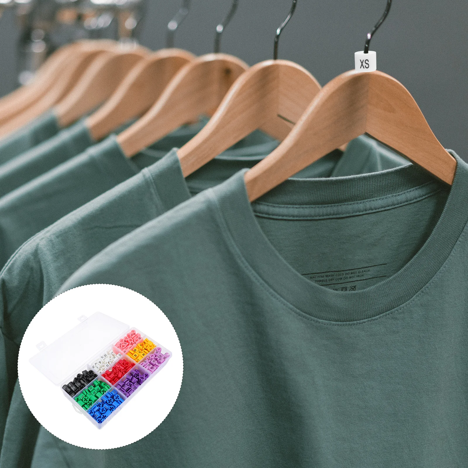 

450Pcs Plastic Clothes Hanger Size Markers Clear Coding Long-Lasting Color-Coding Tags for Clothing Stores Hangers Tags Marker