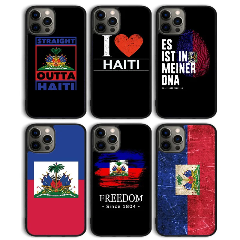 Haiti Haitian Flag Phone Case Back Cover for iPhone 16 15 SE2020 14 13 11 12 Pro Max mini XS XR X PlusS Shell Coque