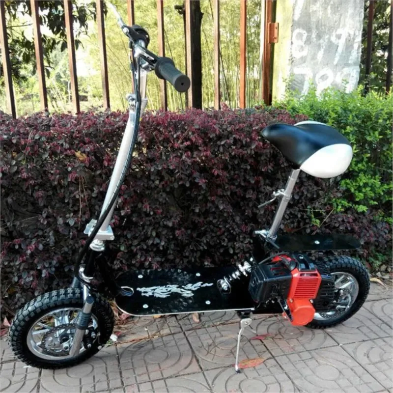 12 Inch Big Wheel 49CC Two-stroke Moped Foldable Fuel Gasoline Scooter Pedal Mini Gas Scooters