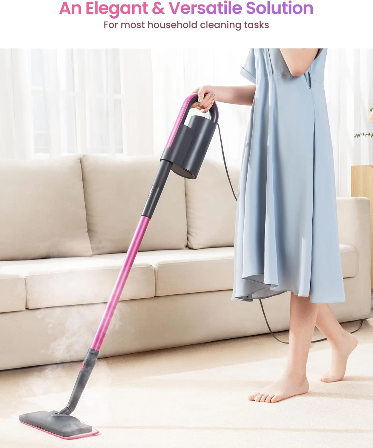 Steam Mop Cleaner with Detachable Handheld Steamer for Cleaning Hardwood  Laminate Floor