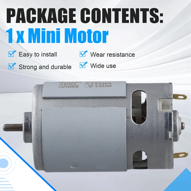 RISE-High-Speed 550 DC Motor 21V 21000RPM - Powerful Mini Motor For DIY Enthusiasts, Ideal For Various Applications