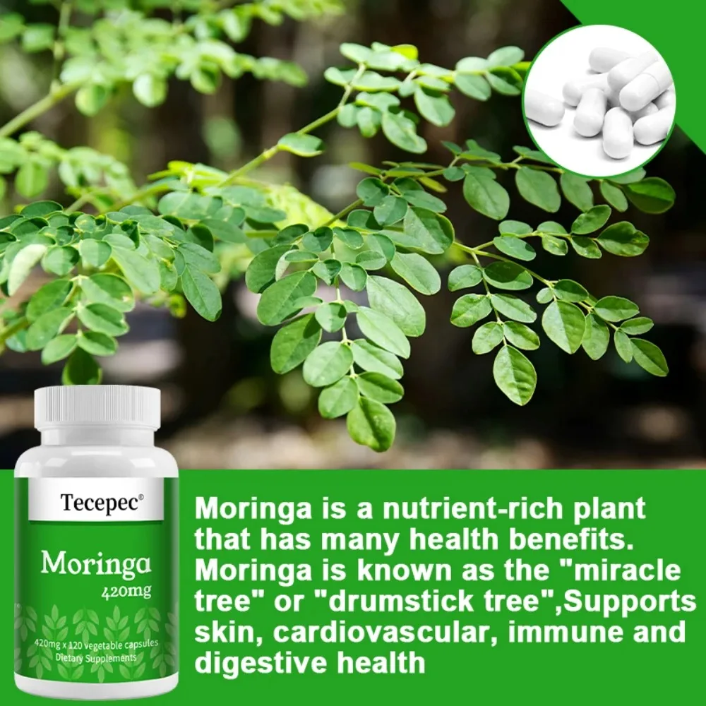 Moringa Supplements - Boosts Metabolism, Supports Repair of Damaged Cells, for Skin, Hair, Joint Health