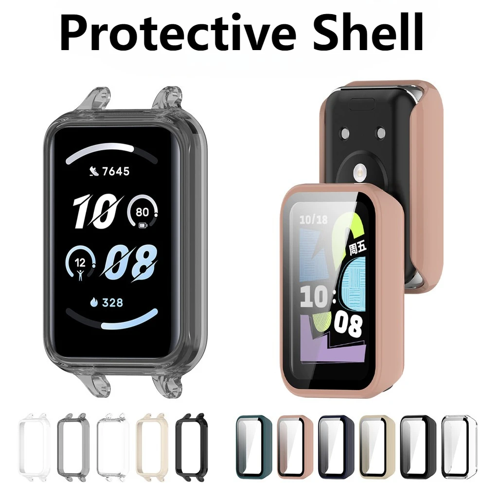 For Honor Band11 Band 10 11 2in1 Tempered Glass Integrated PC Case Hollow Bumper Shockproof Protective Shell Guard Case Cover