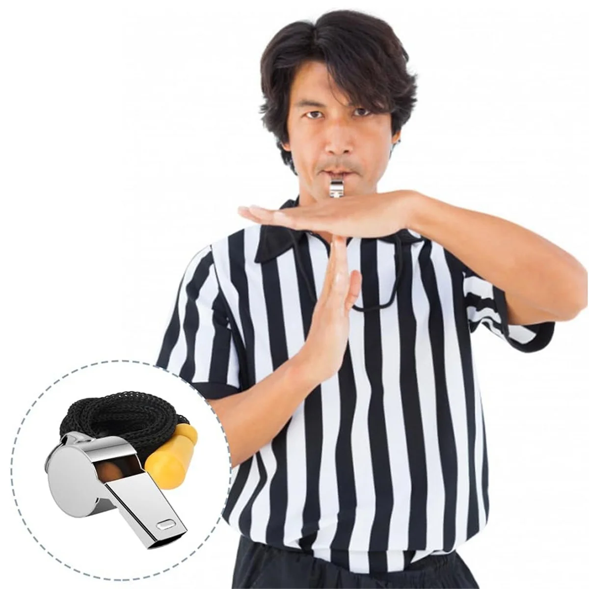 صافرة، صفارة للمدربين، صفارات من الفولاذ المقاوم للصدأ، صفارة مدرب للمعلمين بصوت عالٍ وهش 2 قطعة