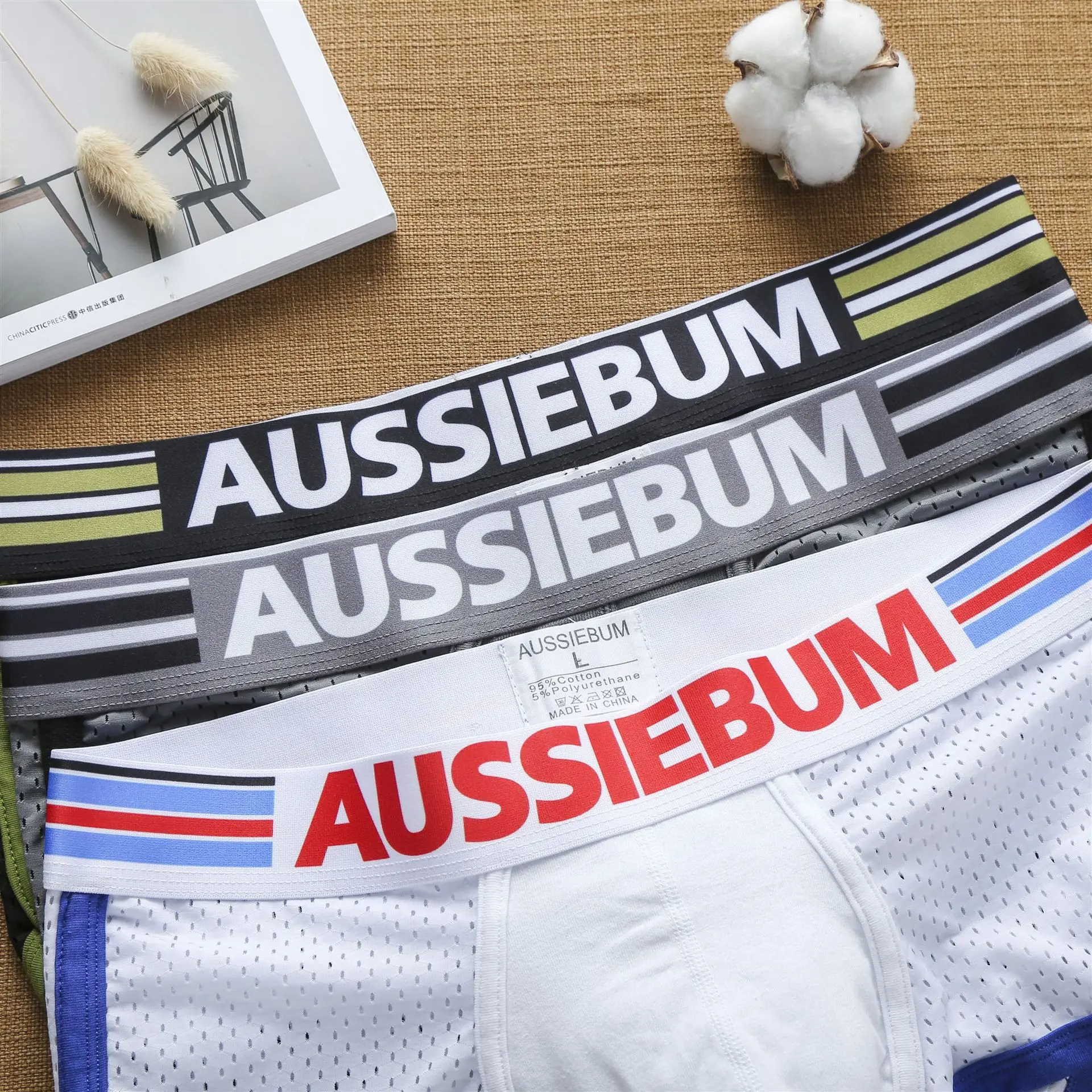 Aussiebum mens boyshort cotton mesh fashion tide young underwear student shorts.