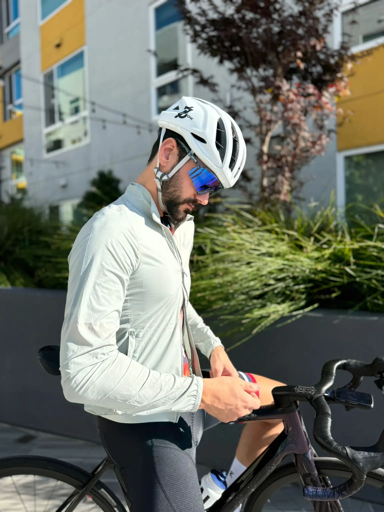 YKYW Herren winddichte wasserdichte Langarm-Radjacke YKK Doppelreißverschluss atmungsaktive MTB-Fahrradbekleidung Tops Pro Team Jersey – Detail 2