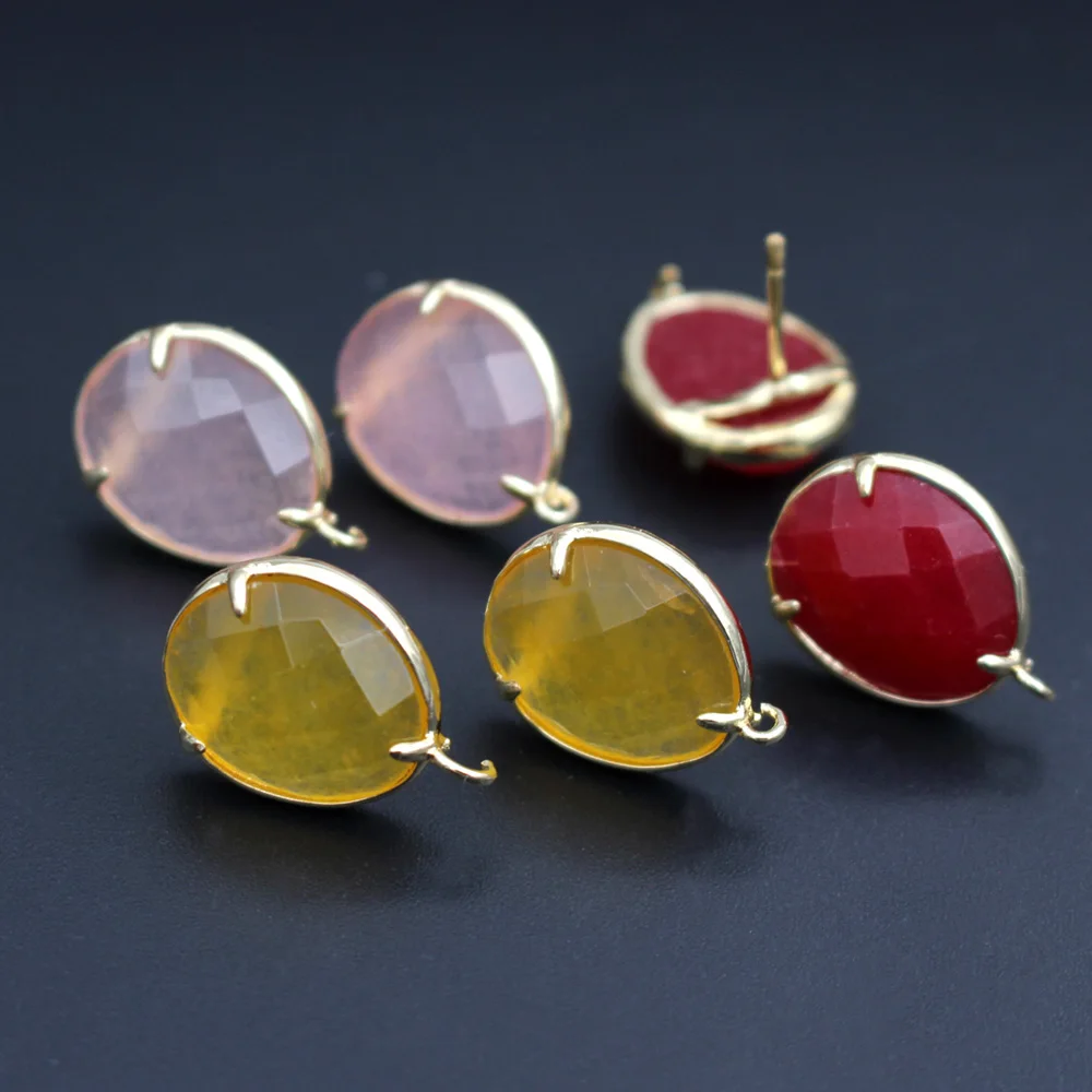 

6 пар, позолоченные серьги-подвески с нефритом