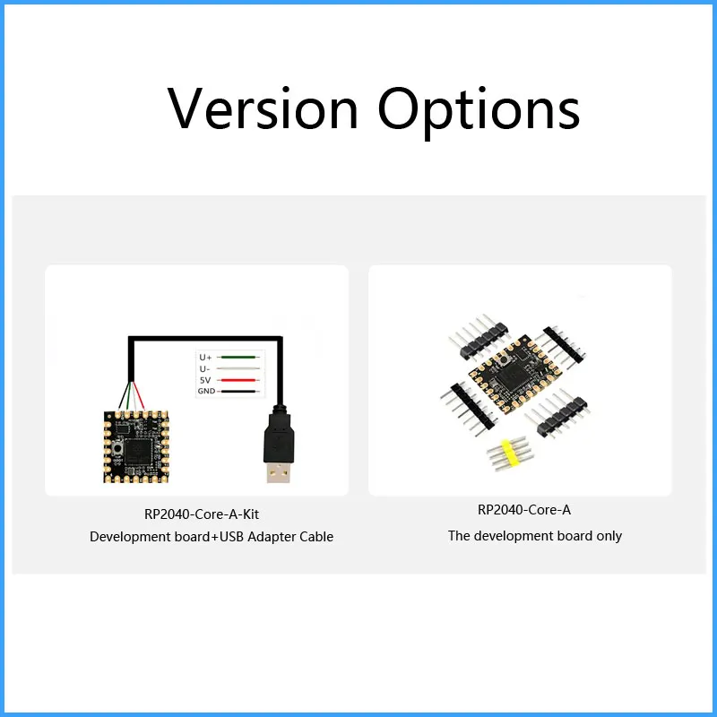 Procesador de doble núcleo RP2040, base de Raspberry pi oficial, placa RP2040 Core A, 264KB SRAM 2MB Flash