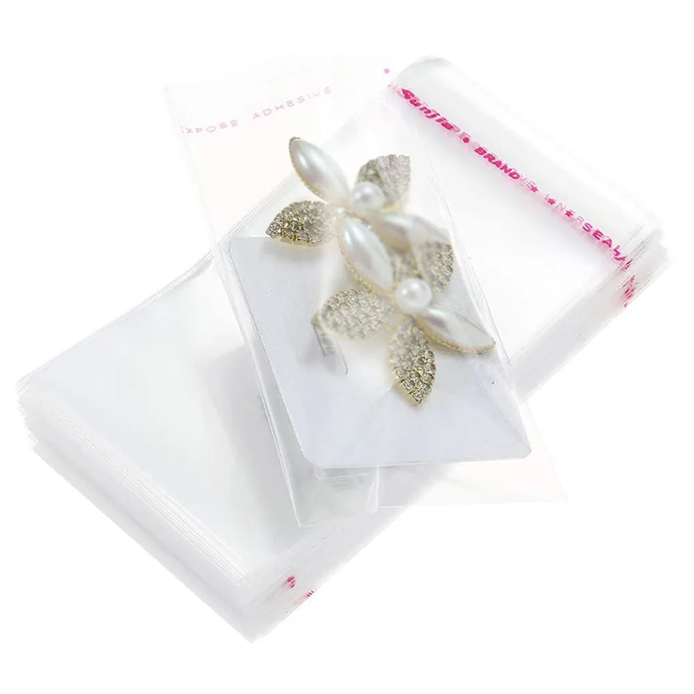 50pcs Self Sealing Cellophane Bags Clear Multi-size Adhesive Opp Bags for Jewelry Display Packaging Handmade Gift Wrapper Pouch