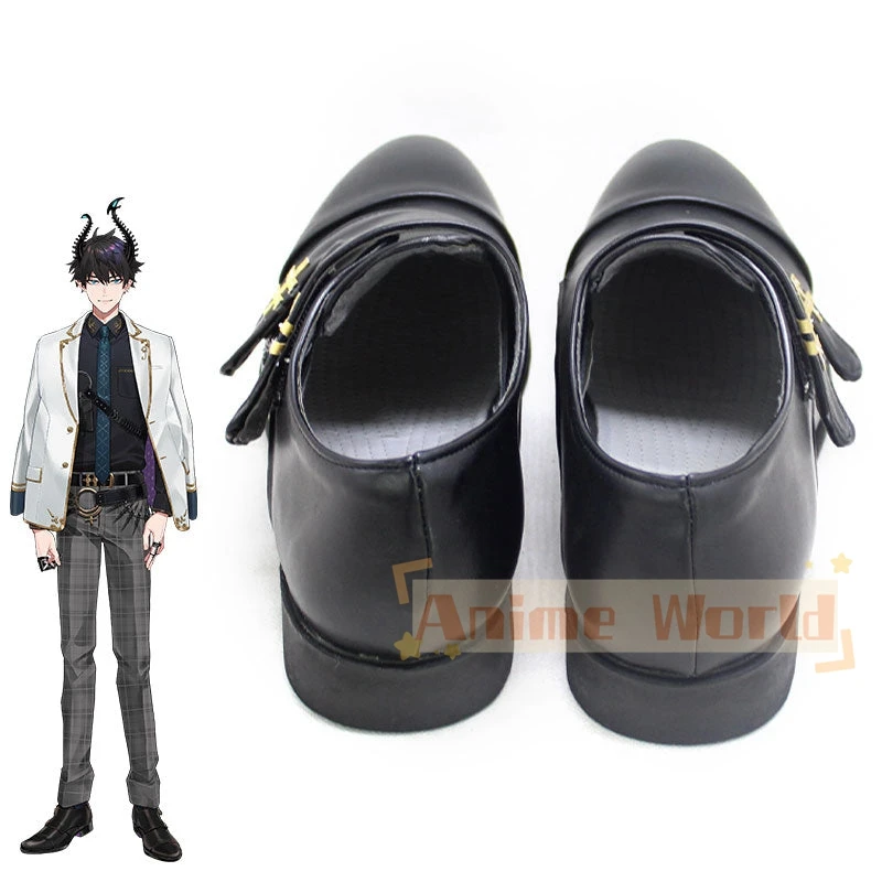 YouTuber virtuel Nijisanji ILUNA Ren Zotto, chaussures de Cosplay noires, bottes de carnaval d'halloween sur mesure