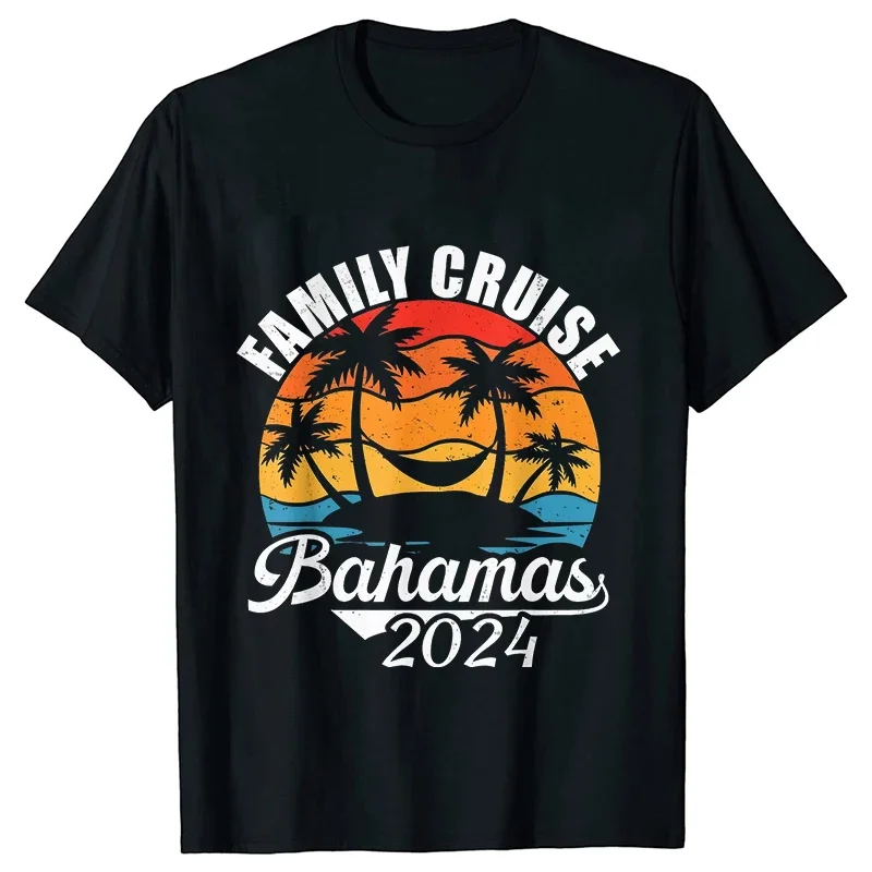 Bahamas Vacation Party Tees Shirt Family Cruise 2024 Summer Matching T-Shirt Summer Trip Ship Graphic Y2k Tops Harajuku Clothing