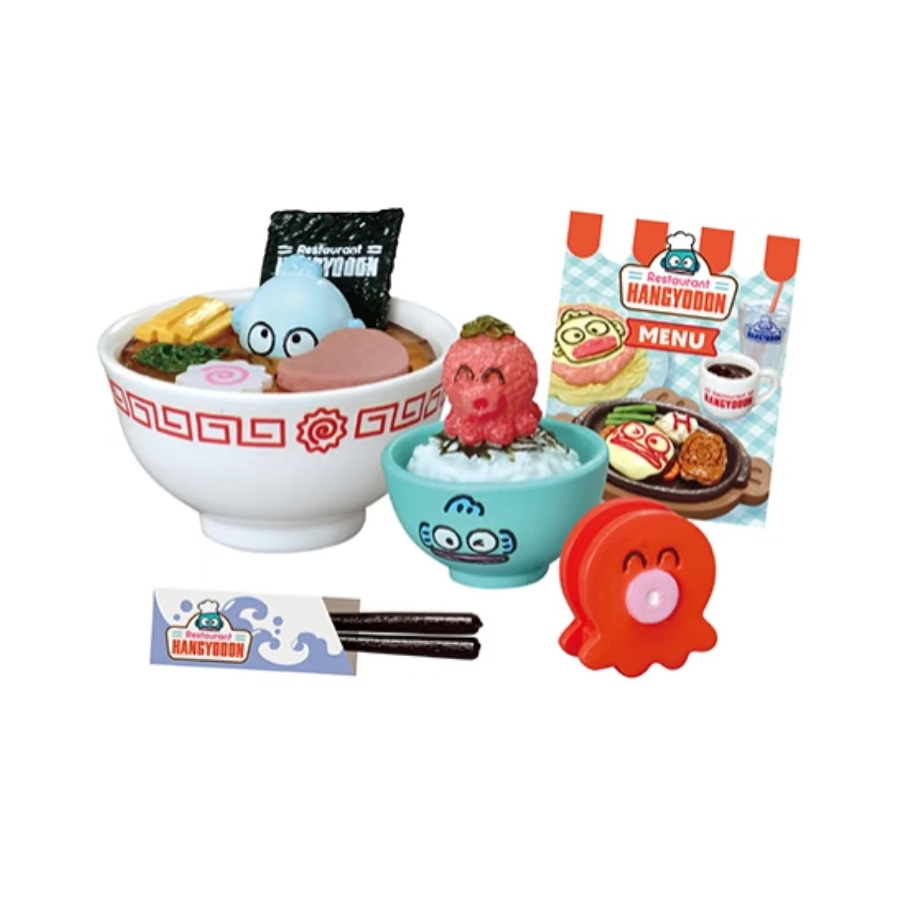 Re-ment poisson laid Hanton famille Restaurant ensemble complet Figure jouet à la mode bureau boîte aveugle ornement Miniature scène Collection