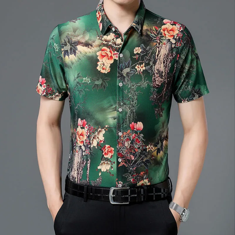 2023 New Male Clothes Spring Summer All-match Short Sleeve Mens Designer Clothes Tops Slim Business Office Shirts and Blouses