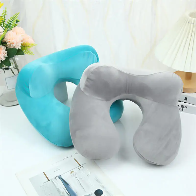 U-shaped Neck Pillow Inflatable Fatigue Relief Travel Pillow Flight Headrest Sleep Two-in-one U-shaped Cushion For Plane NEW