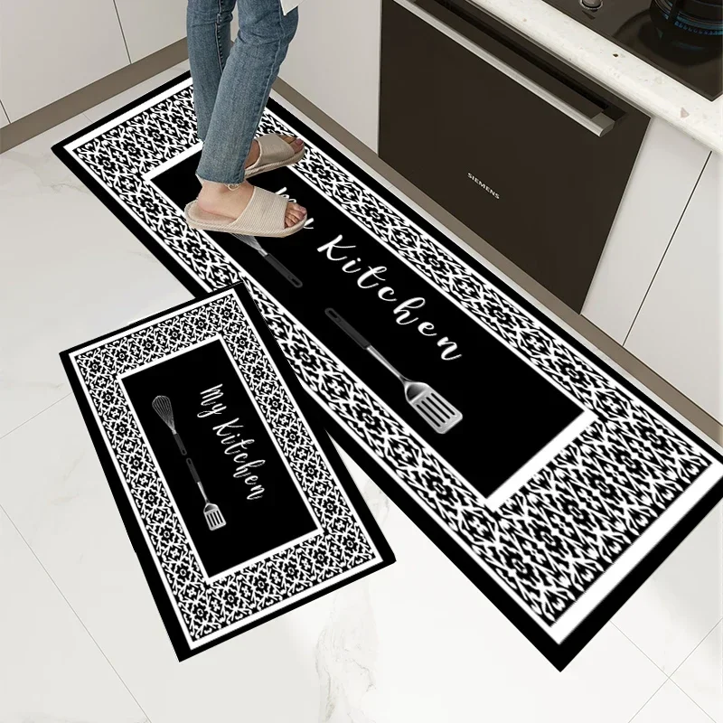 Kitchen Rug Durable Home Entrance Doormat High-end Kitchen Mats For Floor Waterproof House Hold Washable Non-slip Large Carpet