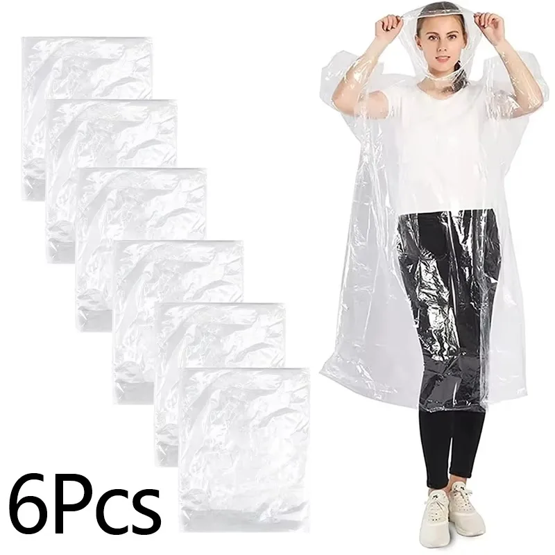 12 Stück Einweg-Regenmäntel, wasserdicht, für Outdoor, Wandern, Bergsteigen, Reisen, Notfälle, transparent, tragbar, für Erwachsene, Poncho, Regen
