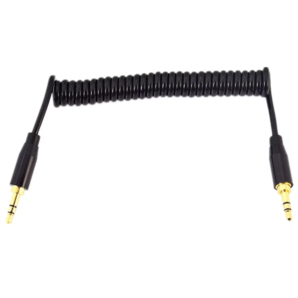 Cable de resorte auxiliar estéreo de audio con conector M/M macho a macho de 3,5 mm de 3 pies, 1 m para iPod MP3
